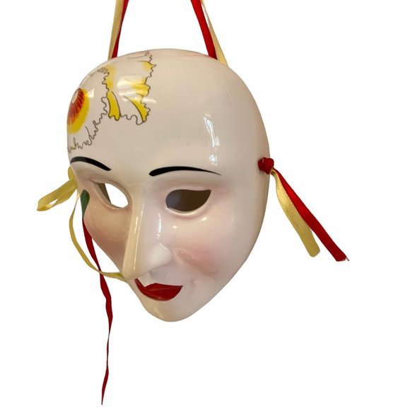 PARADIES COLLECTION Glossy Floral Mardi Gras Mask Venetian Masquerade 8" x 6" - Picture 4 of 7